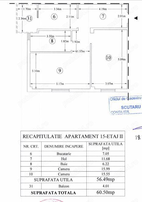 Apartament de vanzare, 56 MP, 2 camere, zona Hotel Capitol