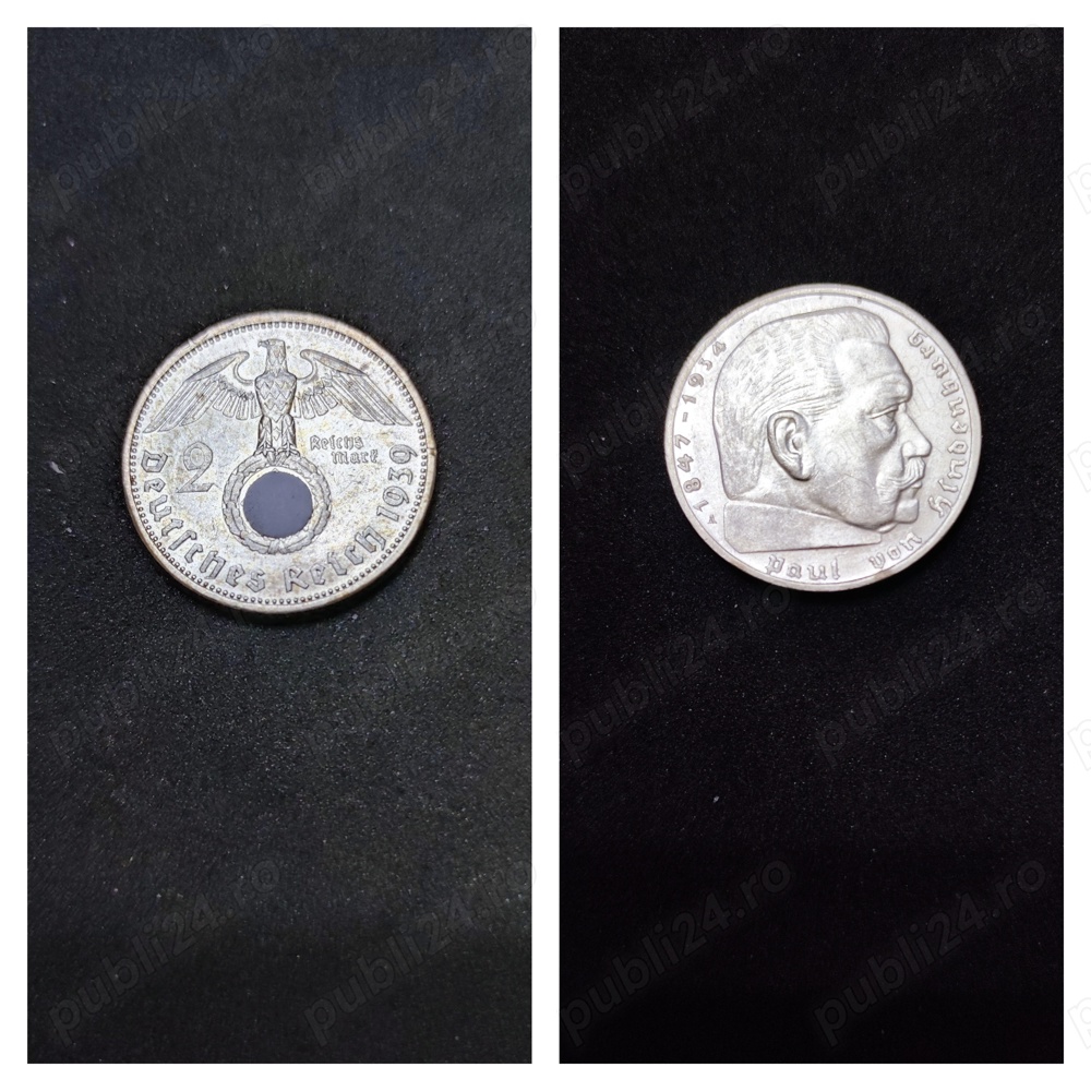 Monede argint 2 Reichsmark, GERMANIA, 1939 (A, D, F, G, J)