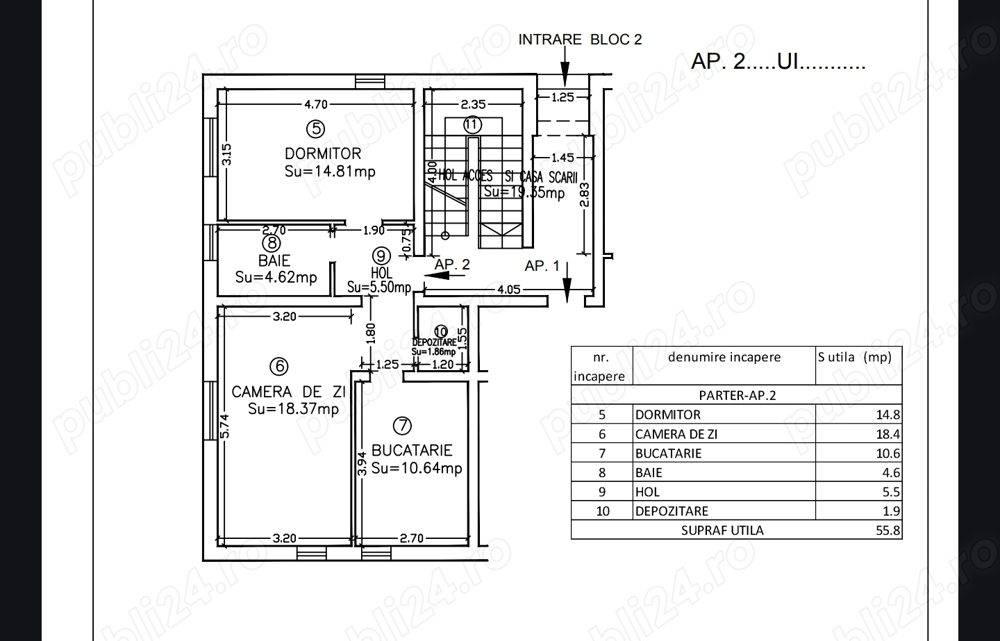 Apartament -sad de inchiriat