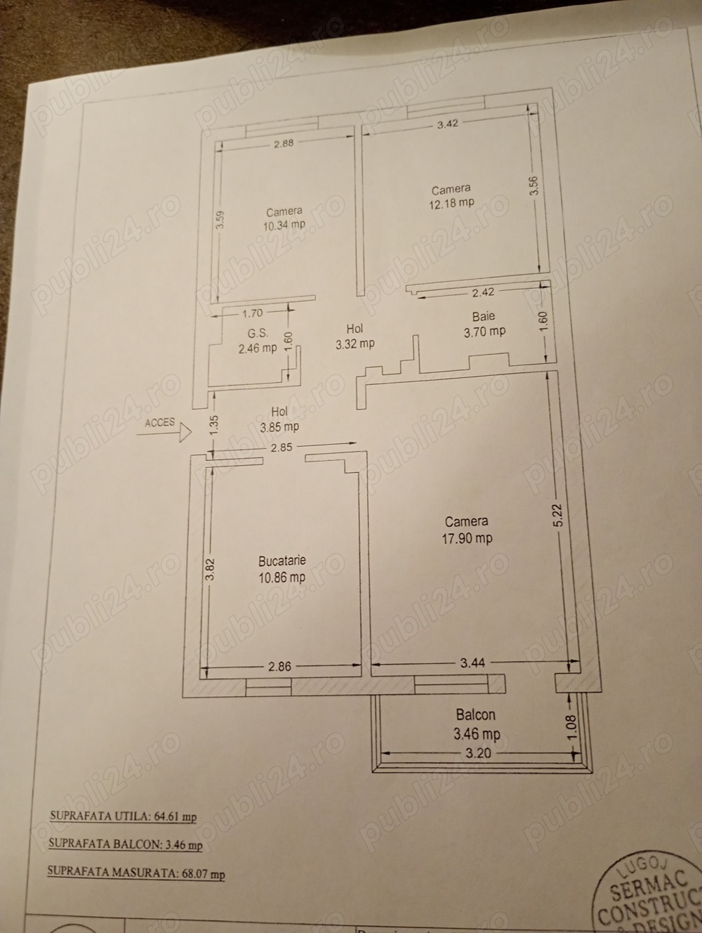 Proprietar vând apartament 3camere zona bucovinei