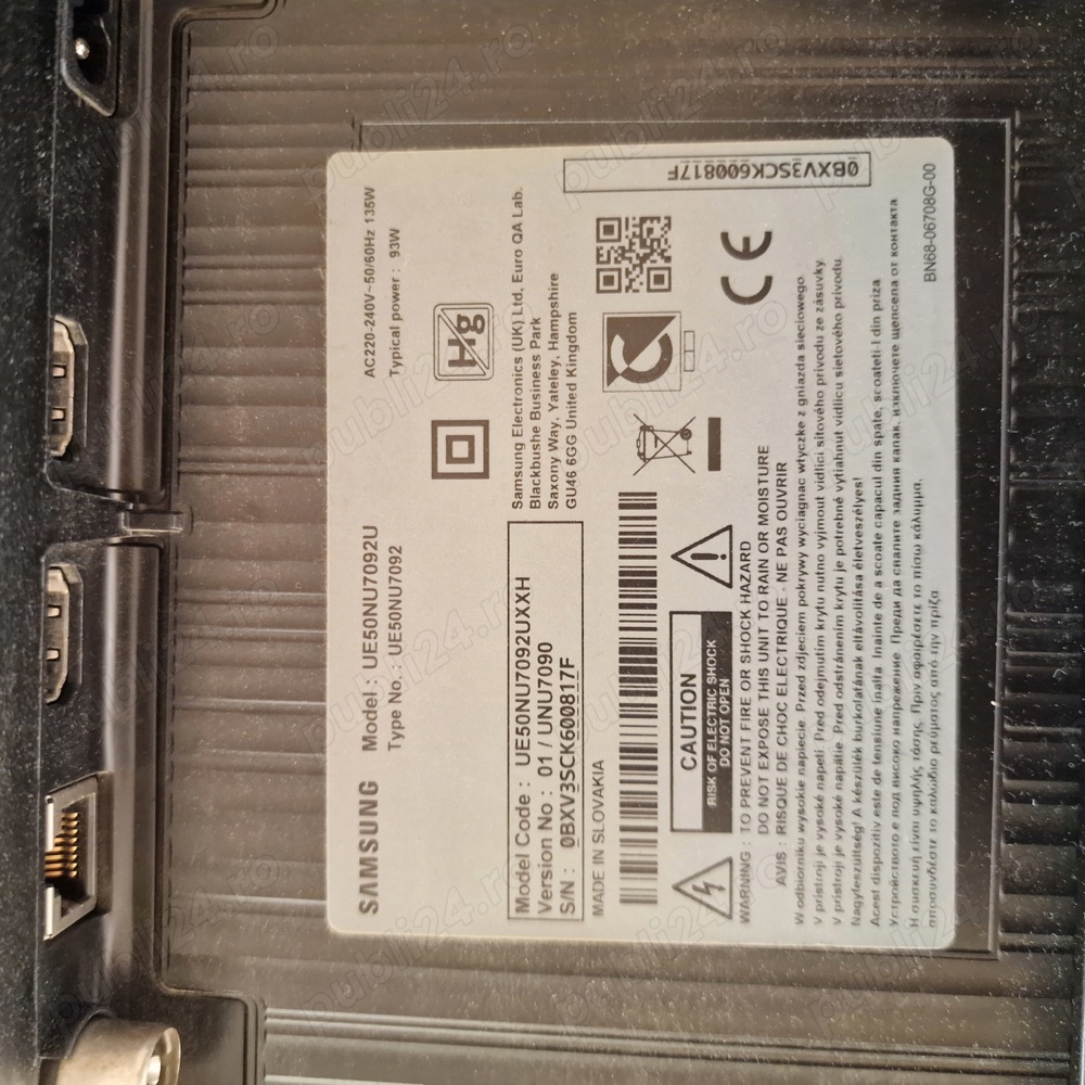 Dezmembrez smart tv Samsung ue50nu7092u 