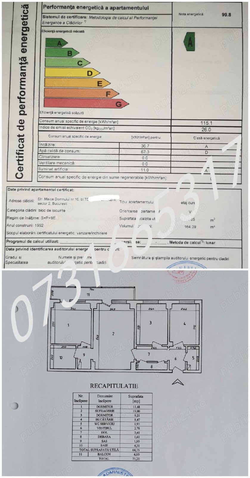 Particulari vindem apartament 3 Camere an 1992 Clasa A etaj 1 stradal Maica Domnului Lacul Tei