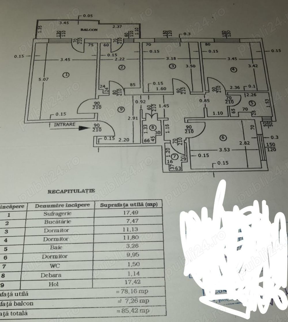 4 camere Negru voda decomandat centrala etaj2din4 boxa la demisol 95000euro