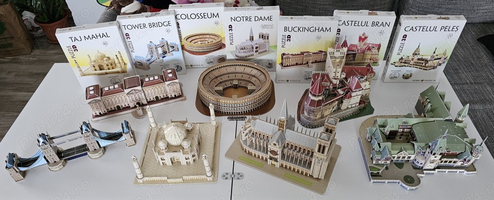 Puzzle-uri 3D - Colecție completă de 7 puzzle-uri de la Noriel