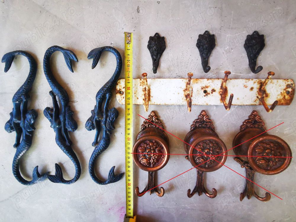 vechi cuier diverse agățătoare carlig decorativ sirena nautic marin oceanic pescaresc, cuier thonet