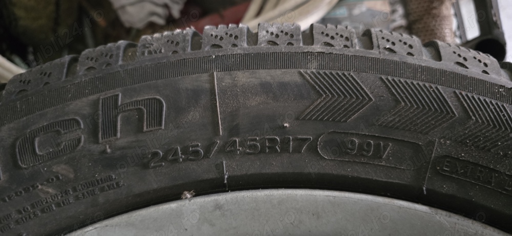 Vând cauciucuri de iarna de 245/45/17" cu jante aluminiu17" de 17"