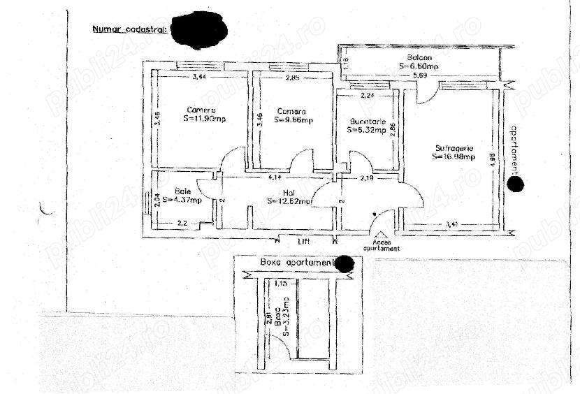 Apartament decomandat- 3 camere