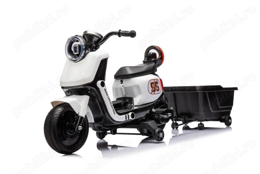 Scuter electric cu remorca, telecomanda Kinderauto BJBTK3 2x 35W 