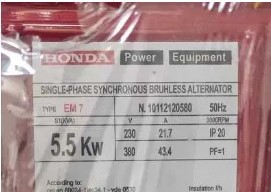 Generator Honda ECMT 7000 nou