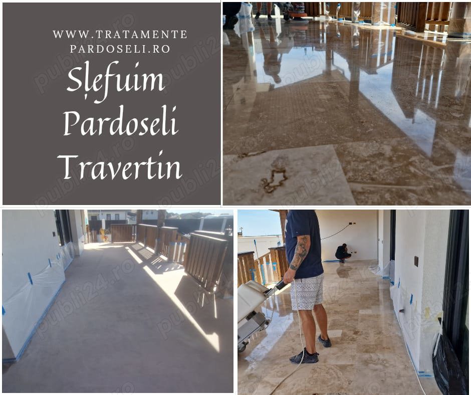 Șlefuire pardoseli din travertin