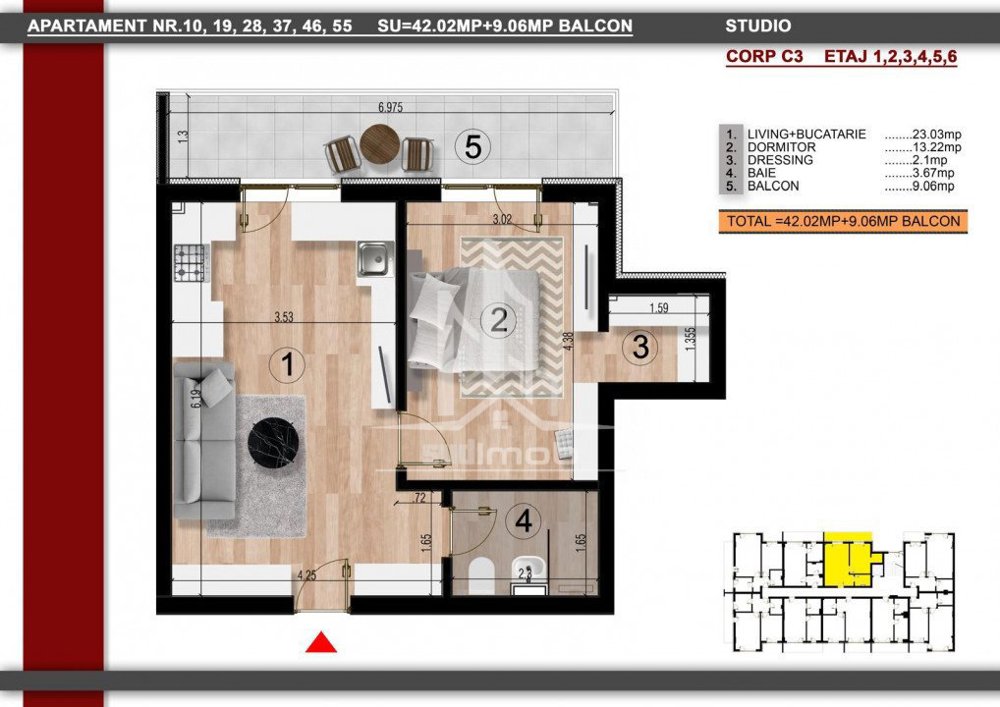 Metrou Berceni Biruintei 2 camere tip studio.