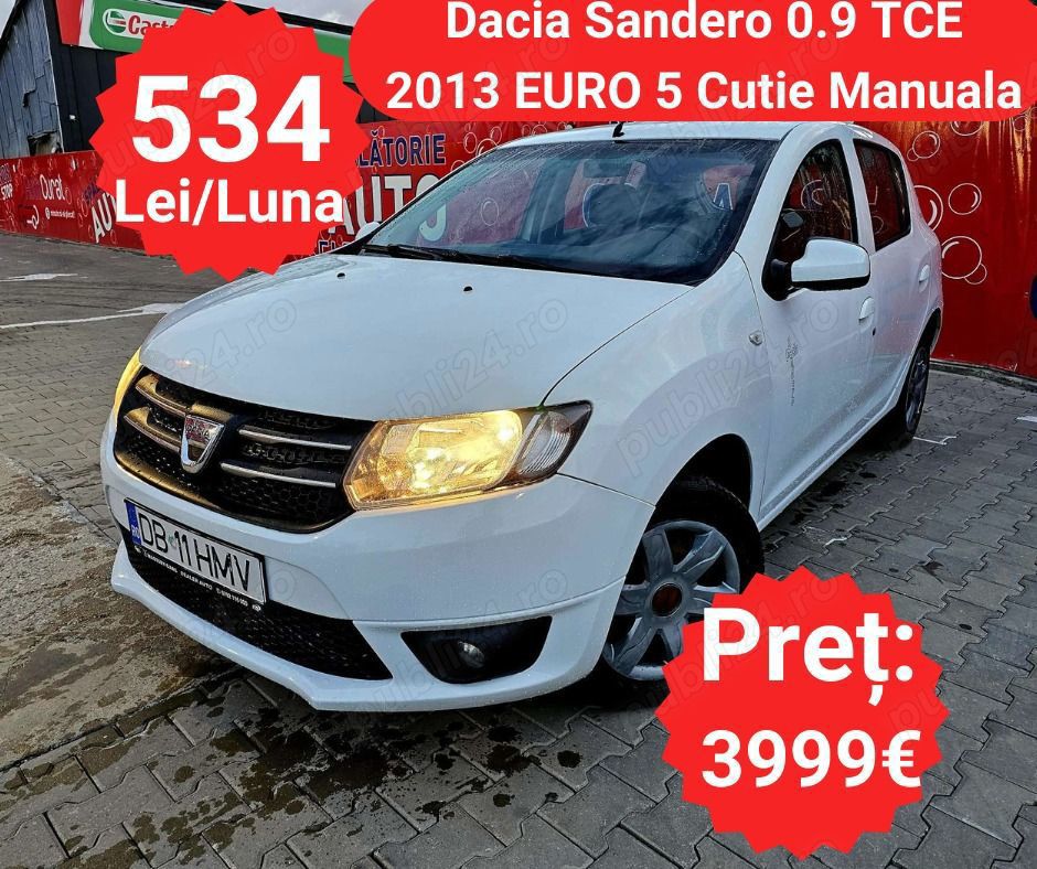 Dacia Sandero 0.9 Tce - RATE de la 534 Lei pe Luna