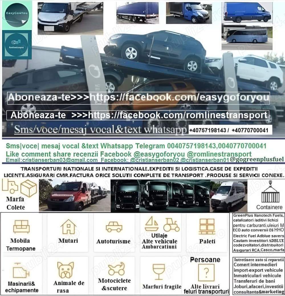 Paris & toata ue romania si ro ue  Transport auto utilaje mărfuri termopane paleti mutări 