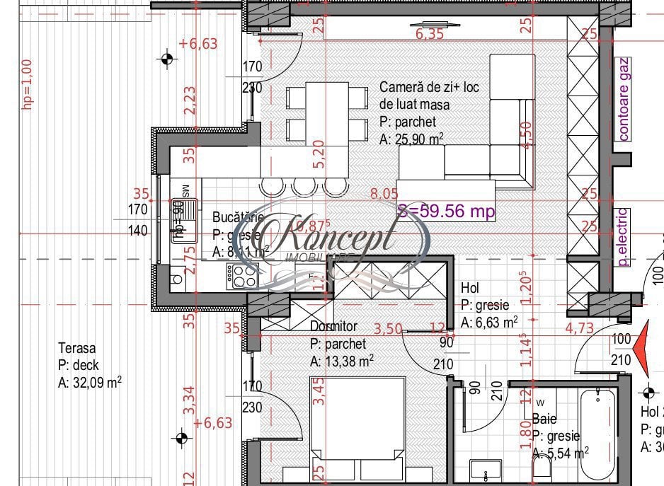 Apartament cu terasa spectaculoasa in Ansamblul Soporului 1