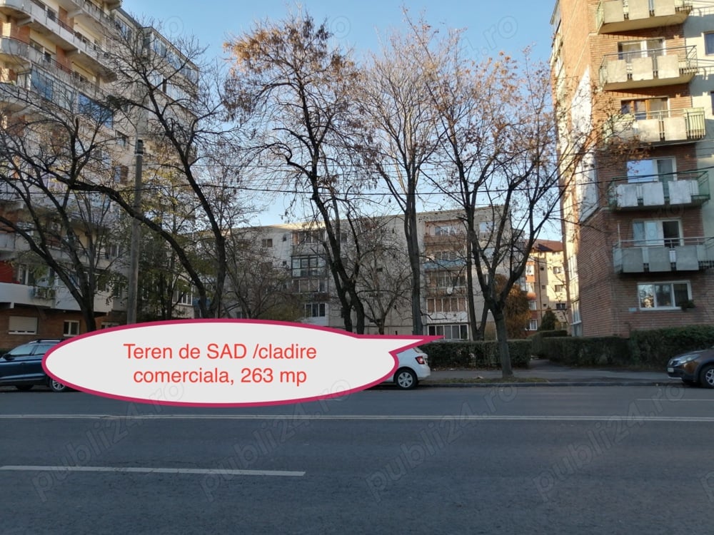 Vand teren pe Bulevard pentru SAD,magazin, birouri sau doua apartamente în Timișoara 263 mp.