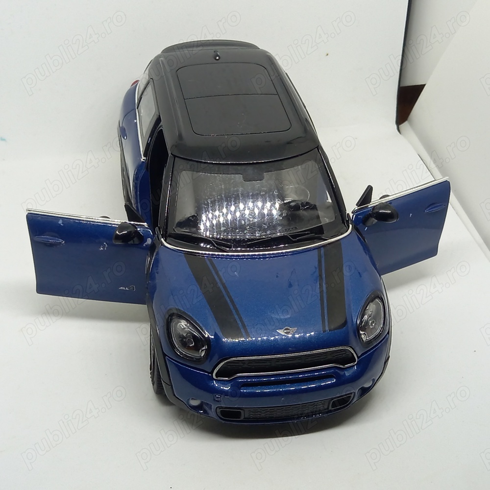 Masinuta diecast Rastar - Mini Cooper, albastru, 1:24