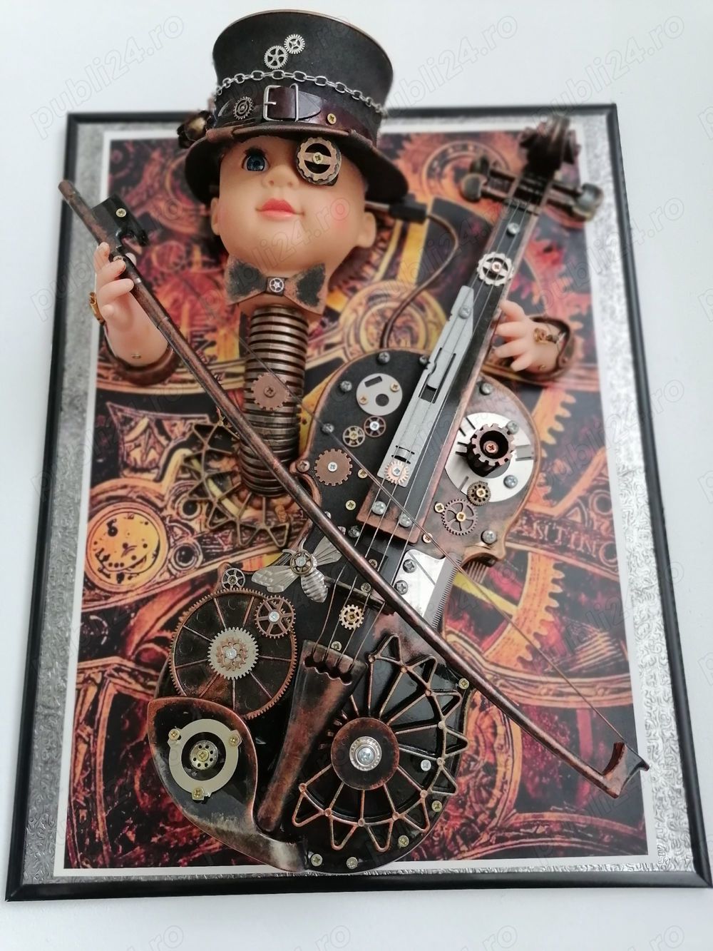 vioară steampunk tablou 3d ,decorațiune, cadou inedit