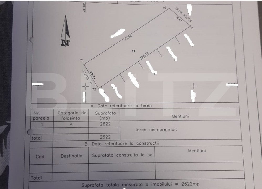 Teren intravilan, 1022 mp, zona Geamăna