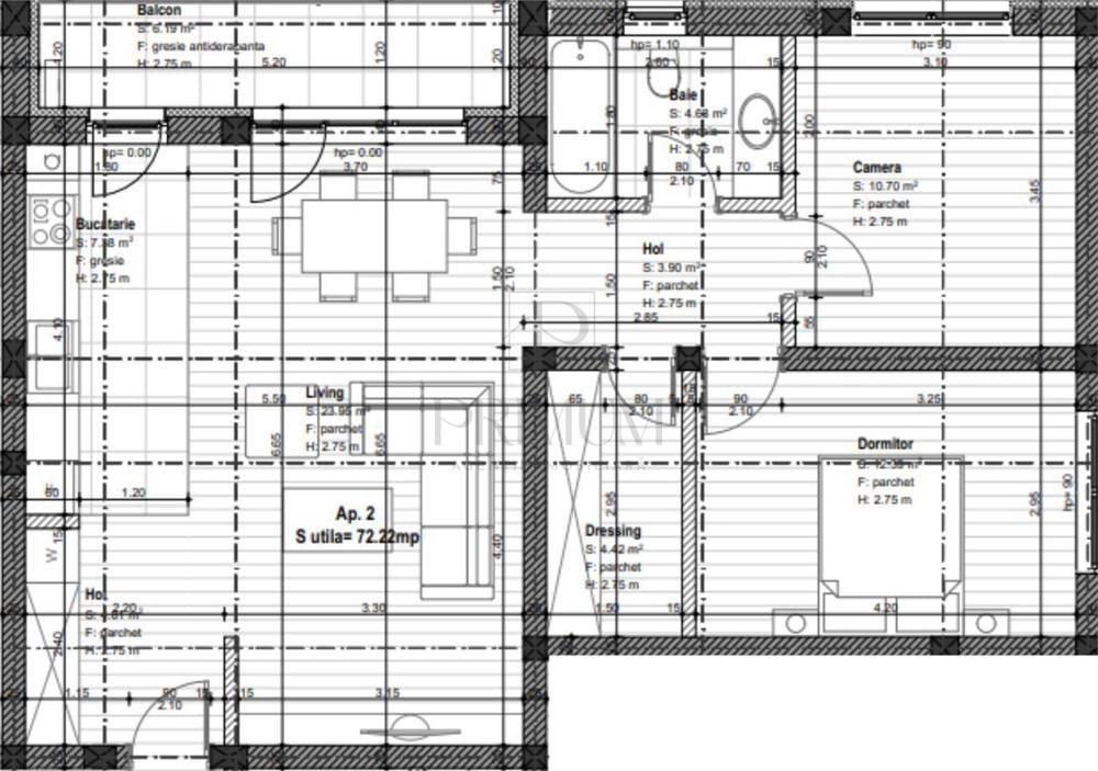 GIROC - 3 Camere - Etajul 2 - Spatios - Finisaje la alegere