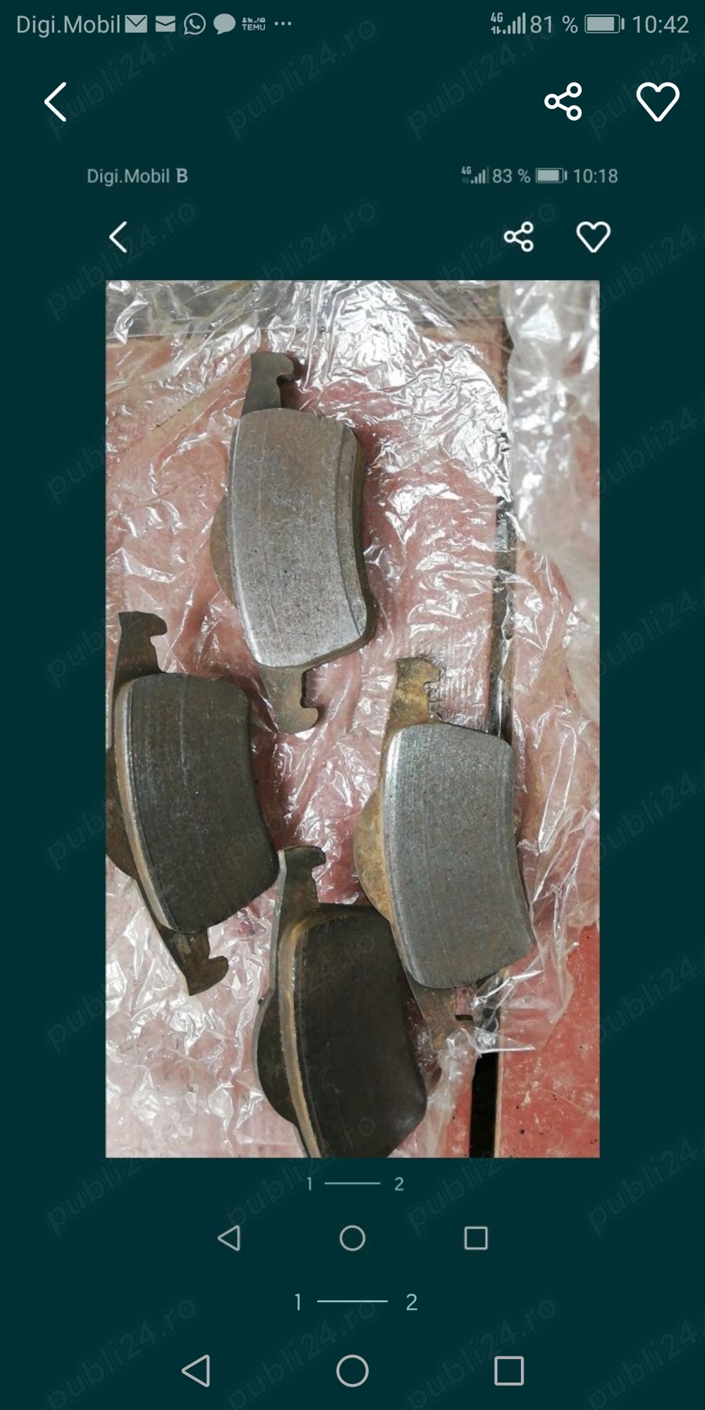 Plăcute frina spate volvo