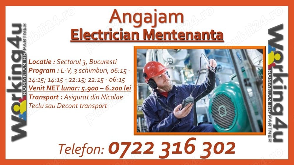 Electrician Mentenanta