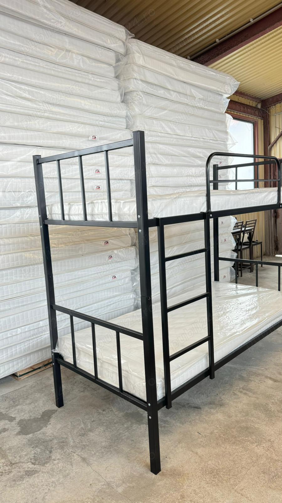 Pat metalic etajat Model BEL 2 + 2 saltele 12 cm Super Oferta-in stoc!