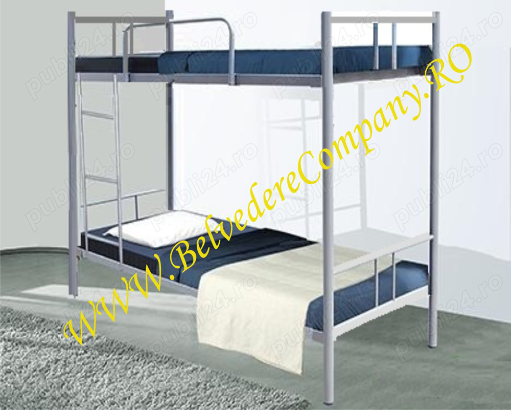 Pachet Pat Metalic Etajat model BEL21LYA+2 saltele+set lenjerii pilote