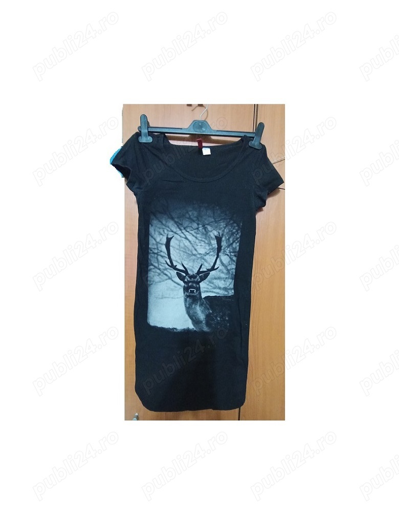 Tunica Rochie scurta neagra imprimeu Divided H&M UK, M