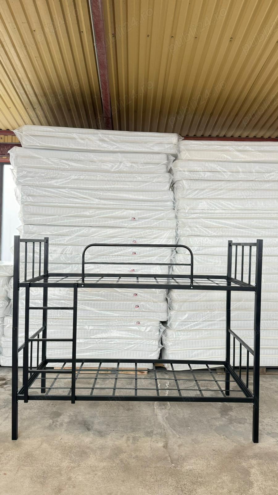 Paturi Metalice suprapuse ideale pentru muncitori ! In stoc !