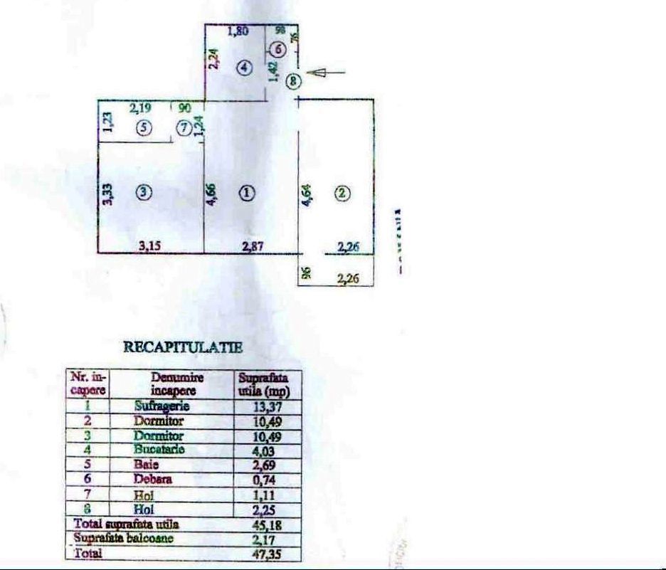 Apartament cu 3 camere, etaj 2, Micro 21 - Turnul de televiziune