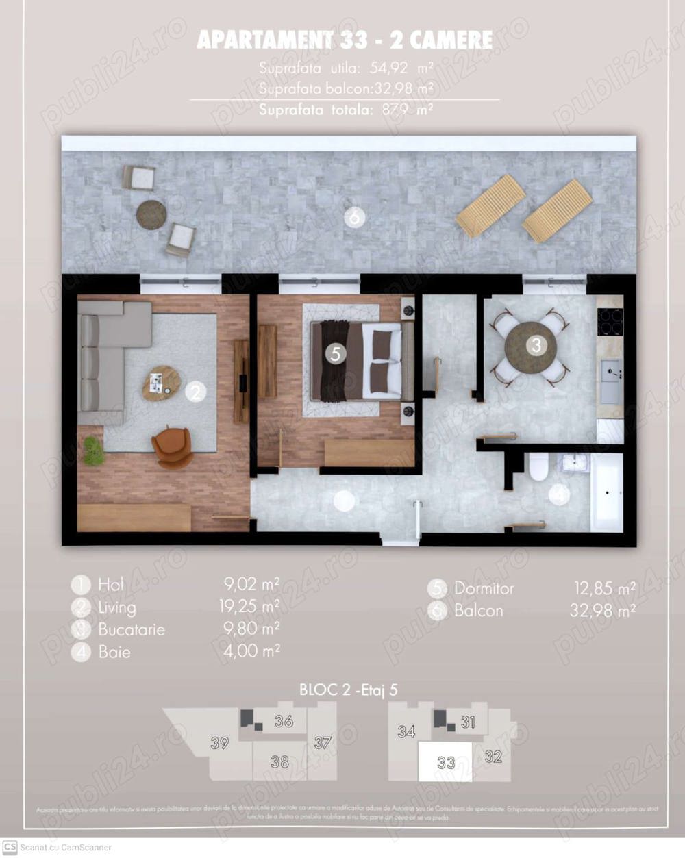 Metrou Berceni - apartament 2 camere terasa generoasa 