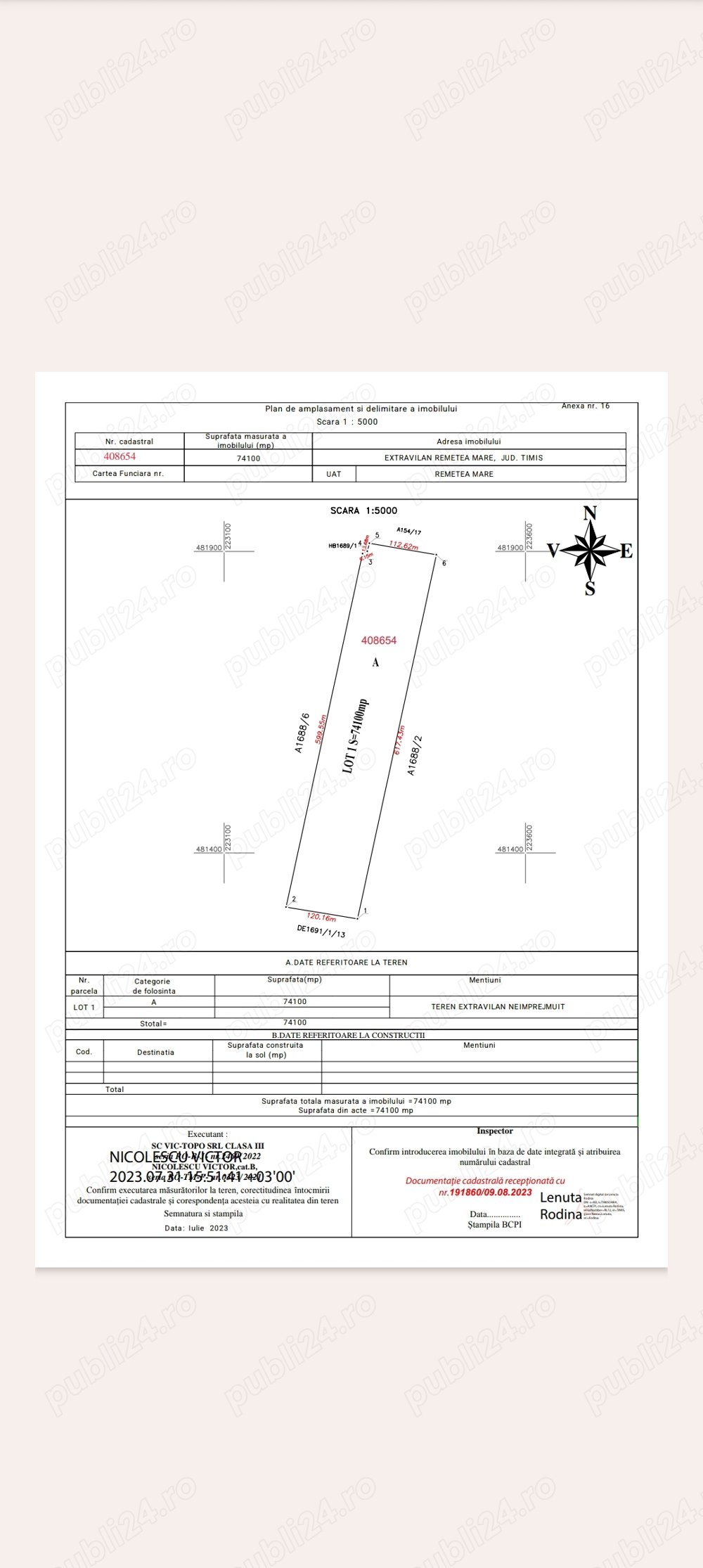 7,41 HA arabil TIMIS