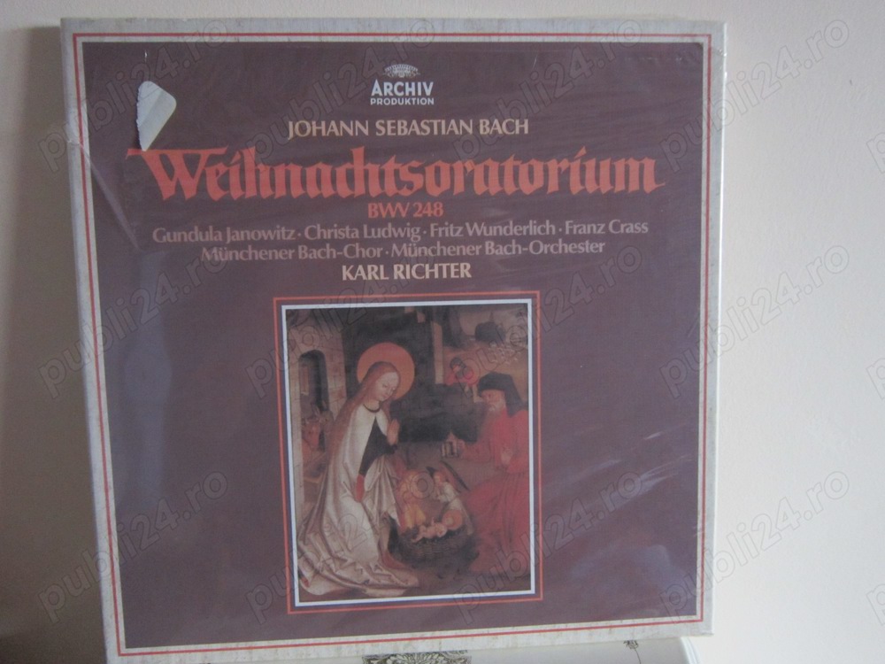 cadou rar vinil nou Bach Oratoriul de Craciun 1977+Valsuri Celebre (Dunărea albastră)1973 sigilate