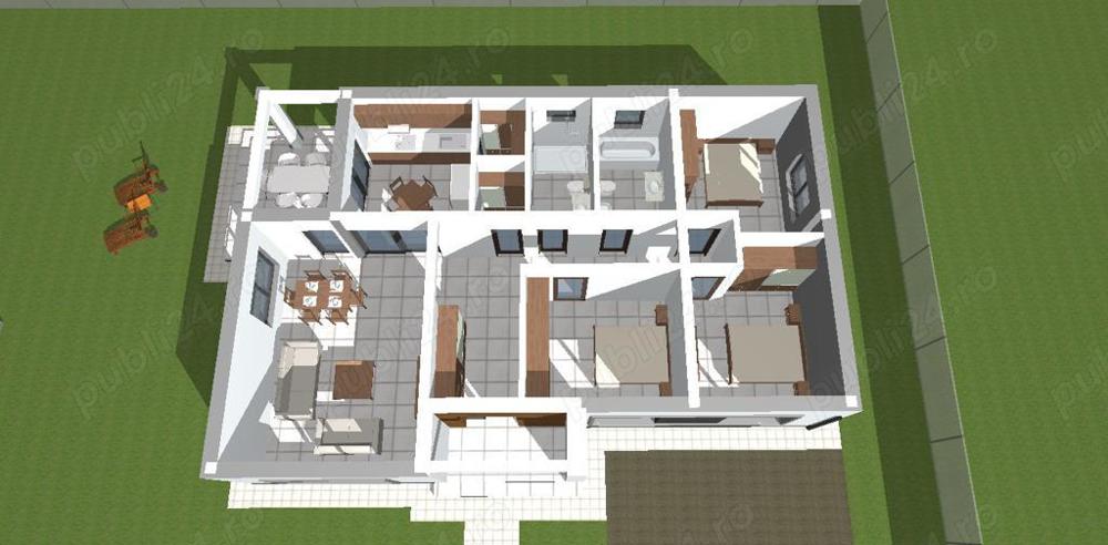 Tautii Magheraus (zona Primariei) casa noua pe parter, s.c. =140 mp, s.u.=110 mp, teren 500 mp