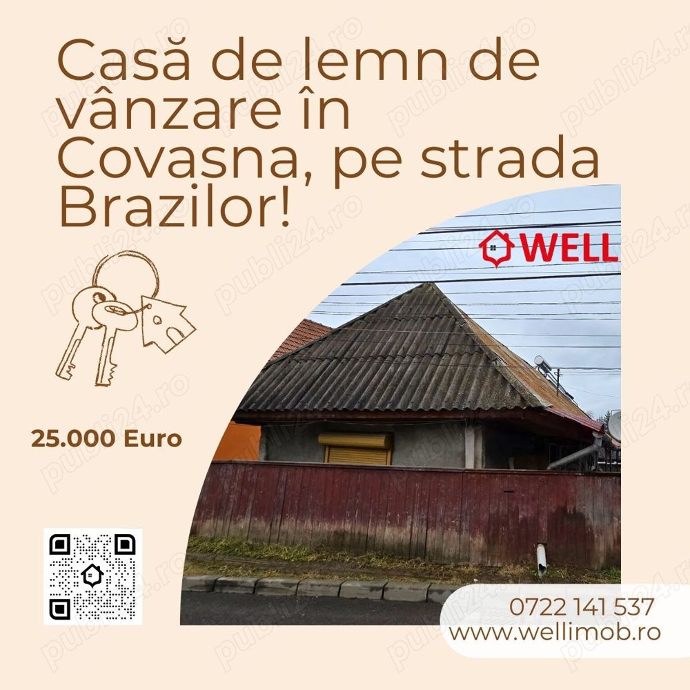 Casă de lemn de vânzare în Covasna, pe strada Brazilor!