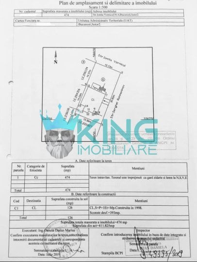 Teren 474mp | Deschidere 15/31ml |Zona M3 |POT=60%, CUT=2.5| Parcul Verdi