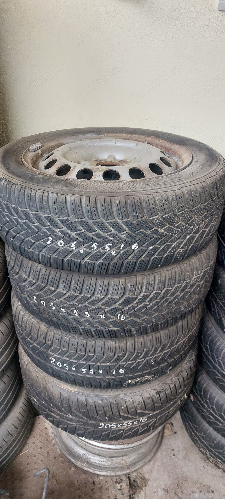 Set 4 anvelope + jante 205*55R16 iarna Mazda / Duster