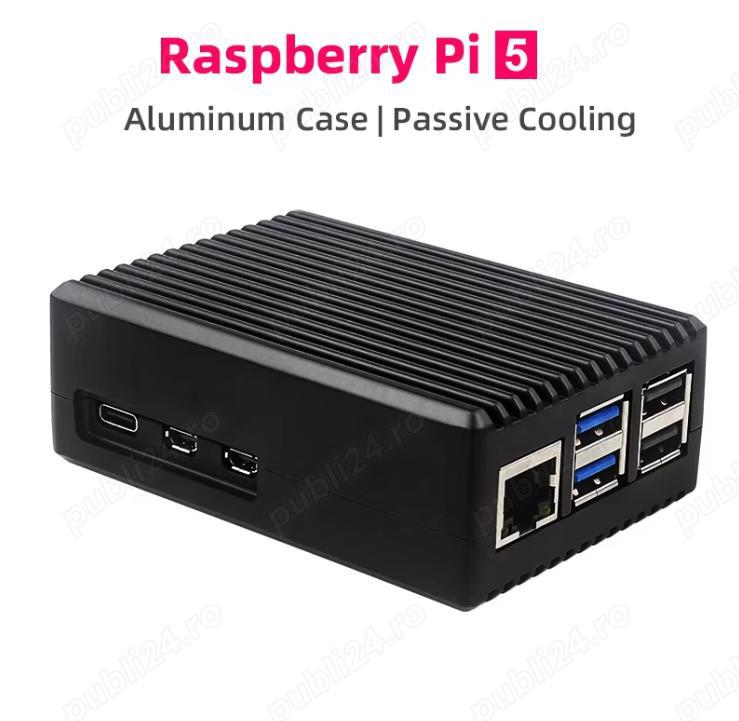 Carcasa Raspberry Pi 5 Aluminum Case Passive Cooling Armored Metal