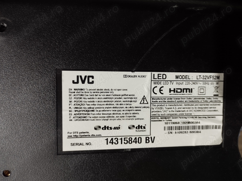 placa de baza vestel 17mb211s de pe tv Jvc lt-32vf52m