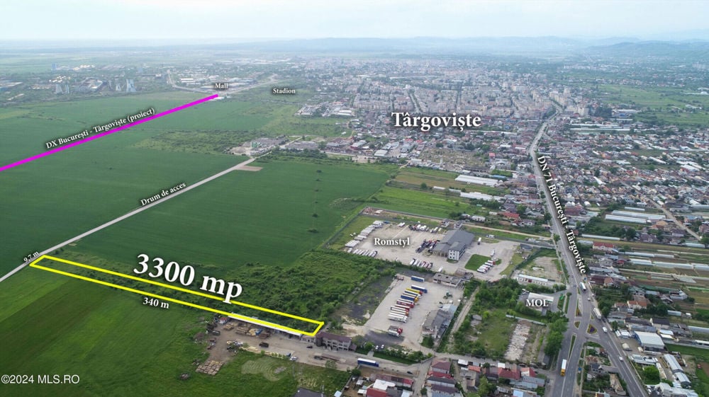 Teren Targoviste 3300 mp la 2 km de Dambovita Mall si Stadion