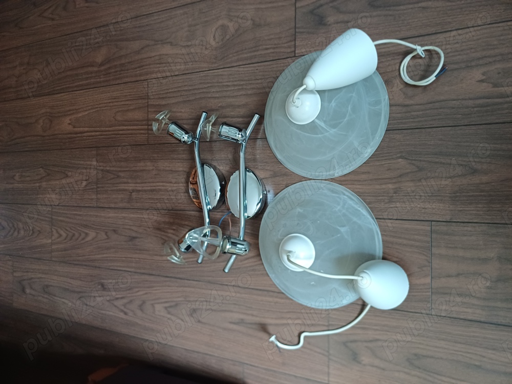 Aplice albe și argintiu 4 bucăți 