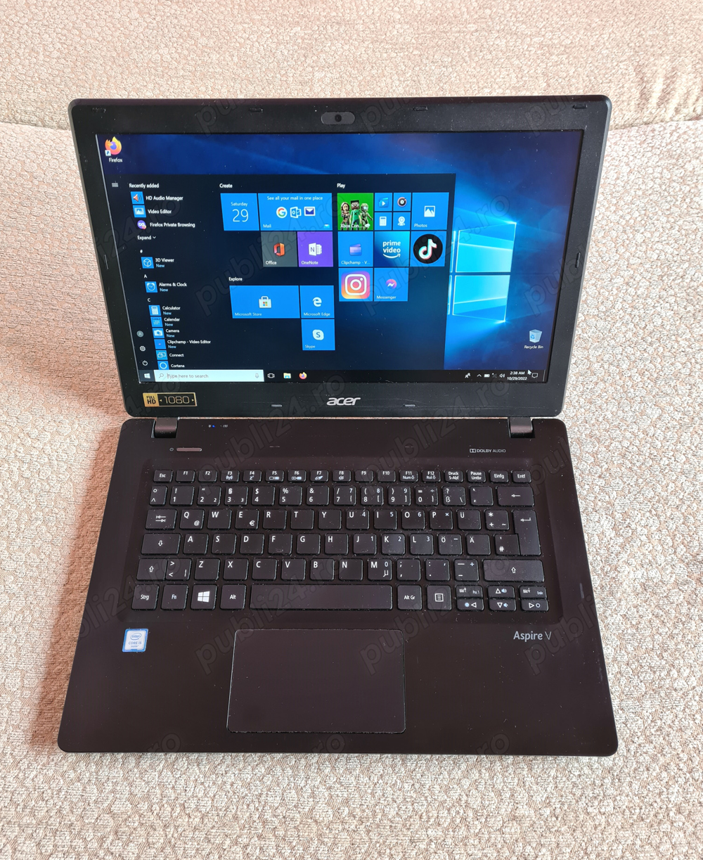 Laptop ultrabook Acer 13" Full HD, i5-6200u, 8 GB DDR3, 128 GB SSD