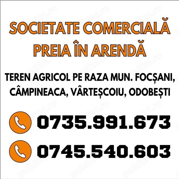 Societate comerciala preia în arenda