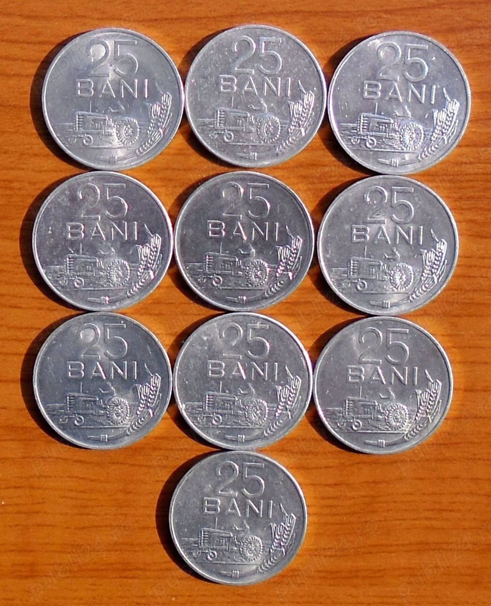 Vând lot 10 monede 25 bani 1982