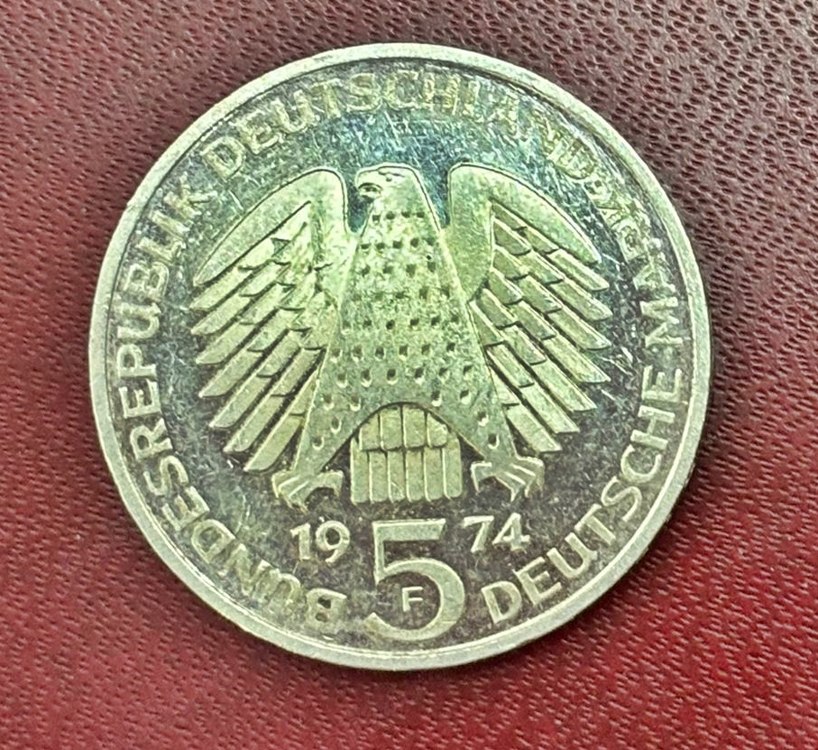 moneda argint 5 mărci germane comemorativa (perioada '52-'79)