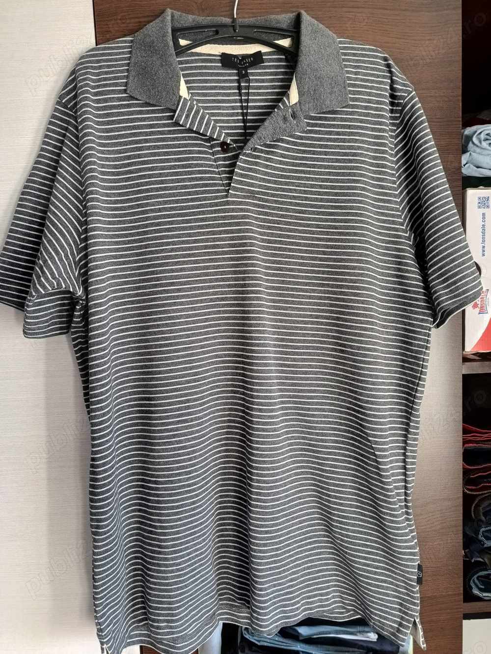 Tricou Ted Baker Ravens Striped Pique Polo Size M