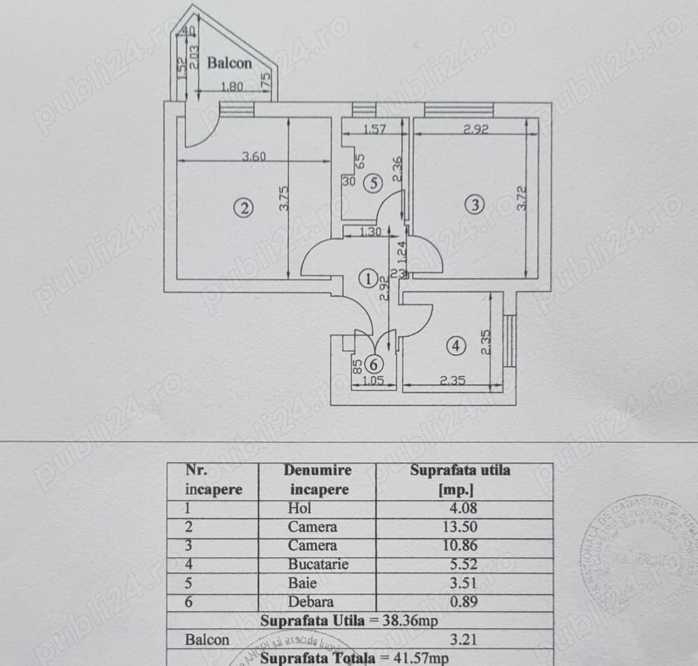 Ap. 2 camere, etaj 1, zona Nord