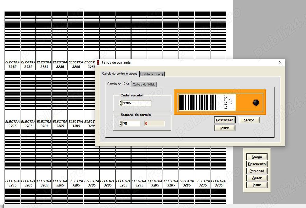 Program de generat Cartele optice cu cod de bare.