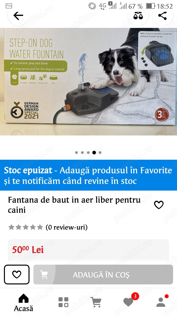 Fantana apa de baut pt animale companie