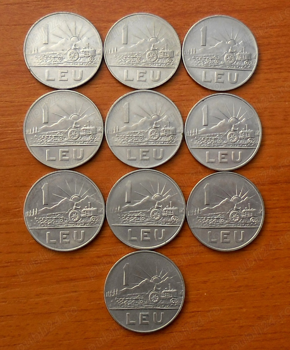 Lot 1 leu 1966, 25 bani 1982 (15 monede)